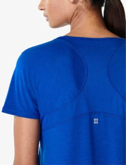Sweaty Betty Breathe Easy Short-sleeve Stretch Recycled-polyester Top 9 Sweaty Betty Breathe Easy Short-sleeve Stretch Recycled-polyester Top -Selfridges Store R04150423 LIGHTNINGBLUE ALT04