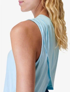 Sweaty Betty Draped-back Relaxed-fit Stretch-jersey Tank Top 9 Sweaty Betty Draped-back Relaxed-fit Stretch-jersey Tank Top -Selfridges Store R04150494 ICEBLUE ALT04