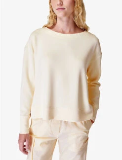 Sweaty Betty CloudWeight Lightweight Relaxed-fit Stretch Recycled-polyester Jumper -Selfridges Store R04150495 SHELLWHITE ALT02