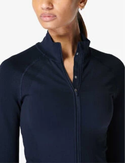 Sweaty Betty Athlete Seamless Zip-up Stretch-woven Top -Selfridges Store R04150504 NAVYBLUE ALT04