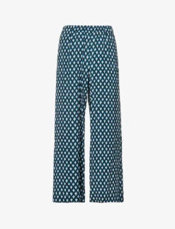 Weekend Max Mara Eusebio Patterned Wide-leg Mid-rise Woven Trousers