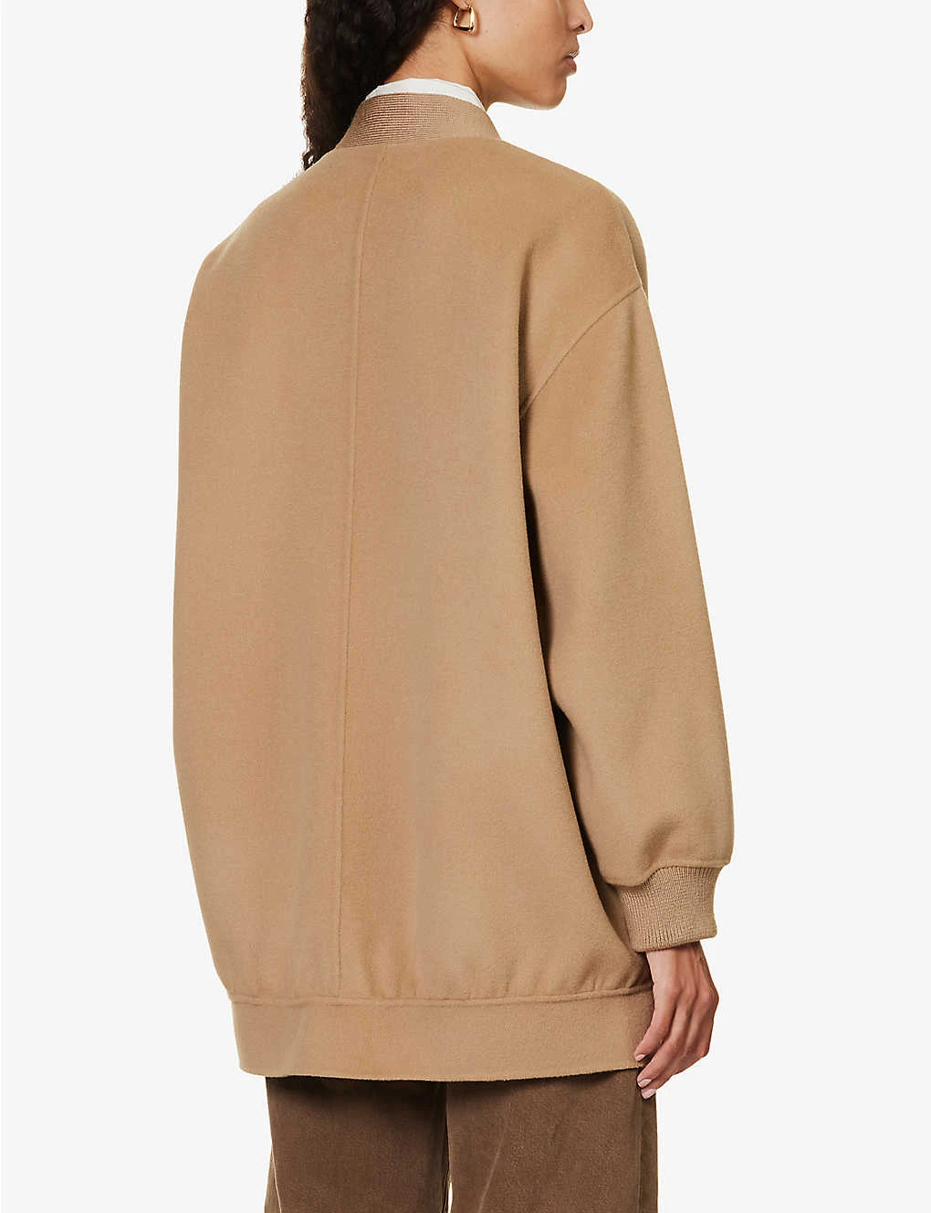 Weekend Max Mara Zelma Shawl-neck Ribbed-edge Woven Coat 4 Weekend Max Mara Zelma Shawl-neck Ribbed-edge Woven Coat - Image 4