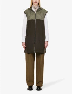 Weekend Max Mara Nastro Funnel-neck Shell Jacket -Selfridges Store R04151229 KAKI ALT02