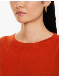Weekend Max Mara Alce Three-quarter-length-sleeve Cashmere Jumper -Selfridges Store R04151230 RED ALT04