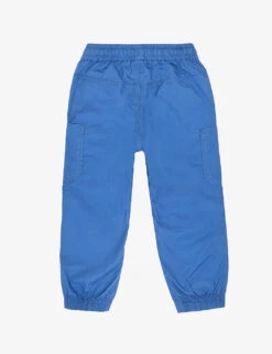 Benetton Brand-tab Elasticated-waist Cotton-poplin Trousers 3-6 Years -Selfridges Store R04151583 BLUE ALT02