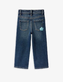 Benetton Wide-leg Regular-fit Stretch-denim Jeans 1-6 Years -Selfridges Store R04151597 BLUEDENIM ALT02