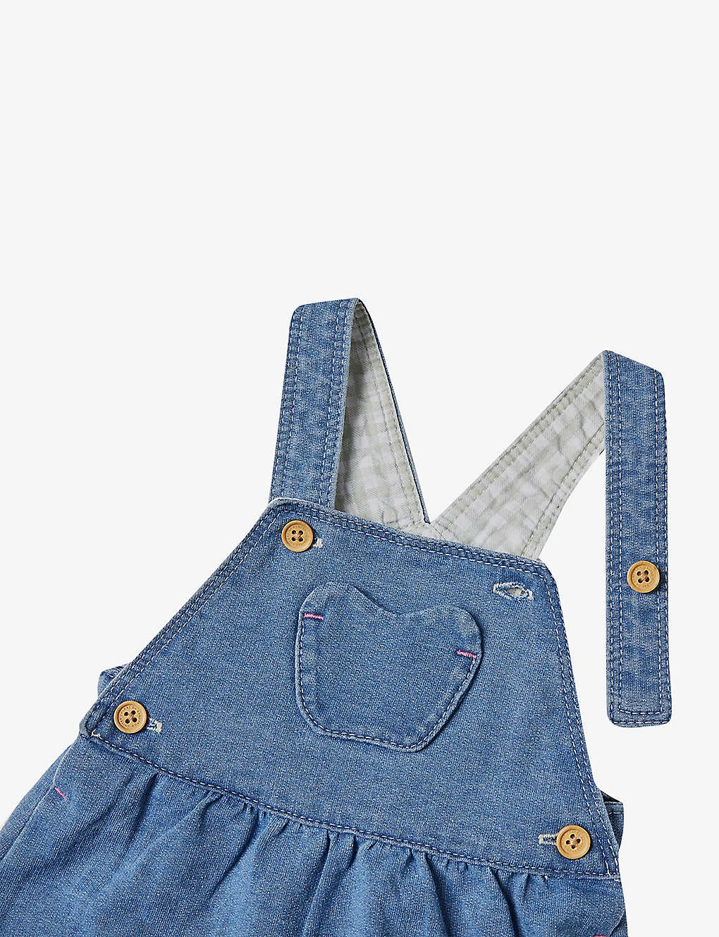 Benetton Heart-pocket A-line Stretch-denim Pinafore Dress 1-18 Months 2 Benetton Heart-pocket A-line Stretch-denim Pinafore Dress 1-18 Months - Image 2