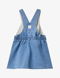 Benetton Heart-pocket A-line Stretch-denim Pinafore Dress 1-18 Months 5 Benetton Heart-pocket A-line Stretch-denim Pinafore Dress 1-18 Months -Selfridges Store R04151617 BLUEDENIM ALT02