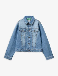 Benetton Regular-fit Patch-pocket Stretch-denim Jacket 6-14 Years