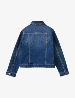 Benetton Regular-fit Long-sleeve Stretch-denim Jacket 6-14 Years -Selfridges Store R04151621 BLUEDENIM ALT02
