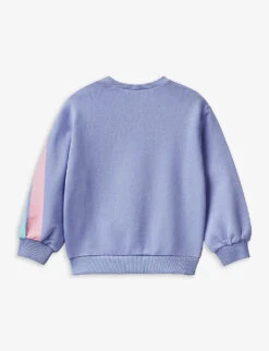 Benetton Rainbow-print Crew-neck Cotton Sweatshirt 1-6 Years -Selfridges Store R04151645 LILAC ALT02