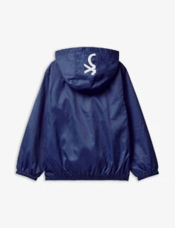Benetton Logo-print Hooded Nylon Jacket 6-14 Years -Selfridges Store R04151650 NAVYBLUE ALT02