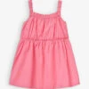 Benetton Square-neck Elasticated-waist Cotton-poplin Dress 1-6 Years