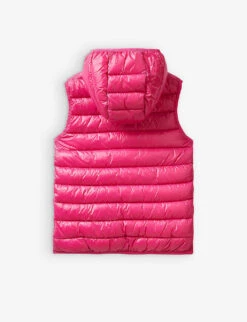 Benetton Logo-embroidered Padded Shell Gilet 6-14 Years -Selfridges Store R04151712 BRIGHTPINK ALT02