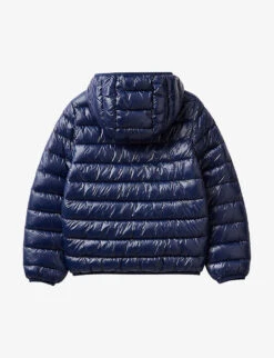 Benetton Logo-embroidered Padded Shell Jacket 6-14 Years -Selfridges Store R04151713 NAVYBLUE ALT02
