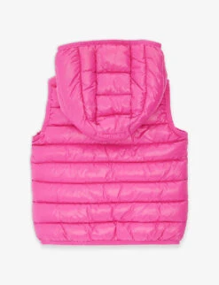 Benetton Brand-embroidered Sleeveless Padded Shell Gilet 1-6 Years 5 Benetton Brand-embroidered Sleeveless Padded Shell Gilet 1-6 Years -Selfridges Store R04151715 BRIGHTPINK ALT02