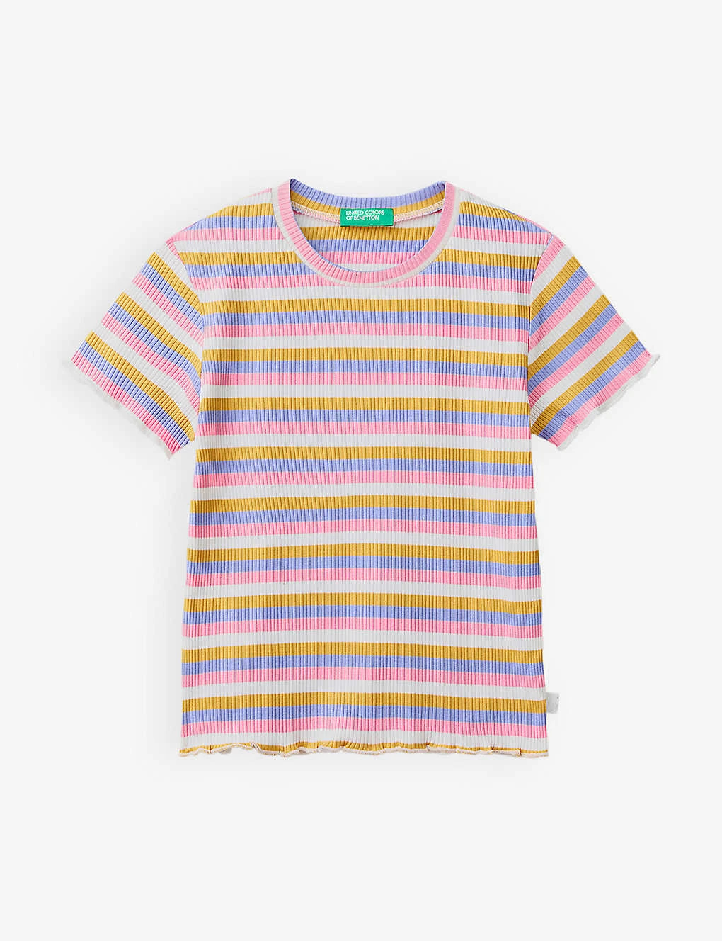 Benetton Striped Stretch-cotton T-shirt 6-14 Years 1 Benetton Striped Stretch-cotton T-shirt 6-14 Years