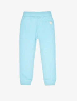 Benetton Logo-print Tapered-leg Mid-rise Cotton-blend Jogging Bottoms 6-14 Years -Selfridges Store R04151786 TURQUOISE ALT02