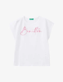 Benetton Logo-print Organic-cotton Jersey T-shirt 6-14 Years