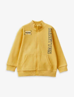 Benetton Logo-print Zip-up Cotton Jacket 1-6 Years