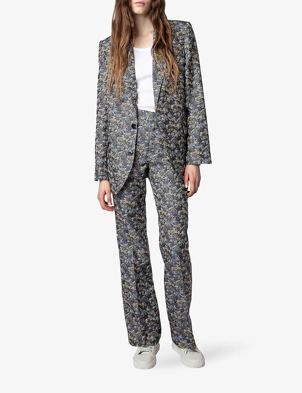 Zadig & Voltaire Vegy Floral-print Jacquard Woven Blazer 2 Zadig & Voltaire Vegy Floral-print Jacquard Woven Blazer - Image 2