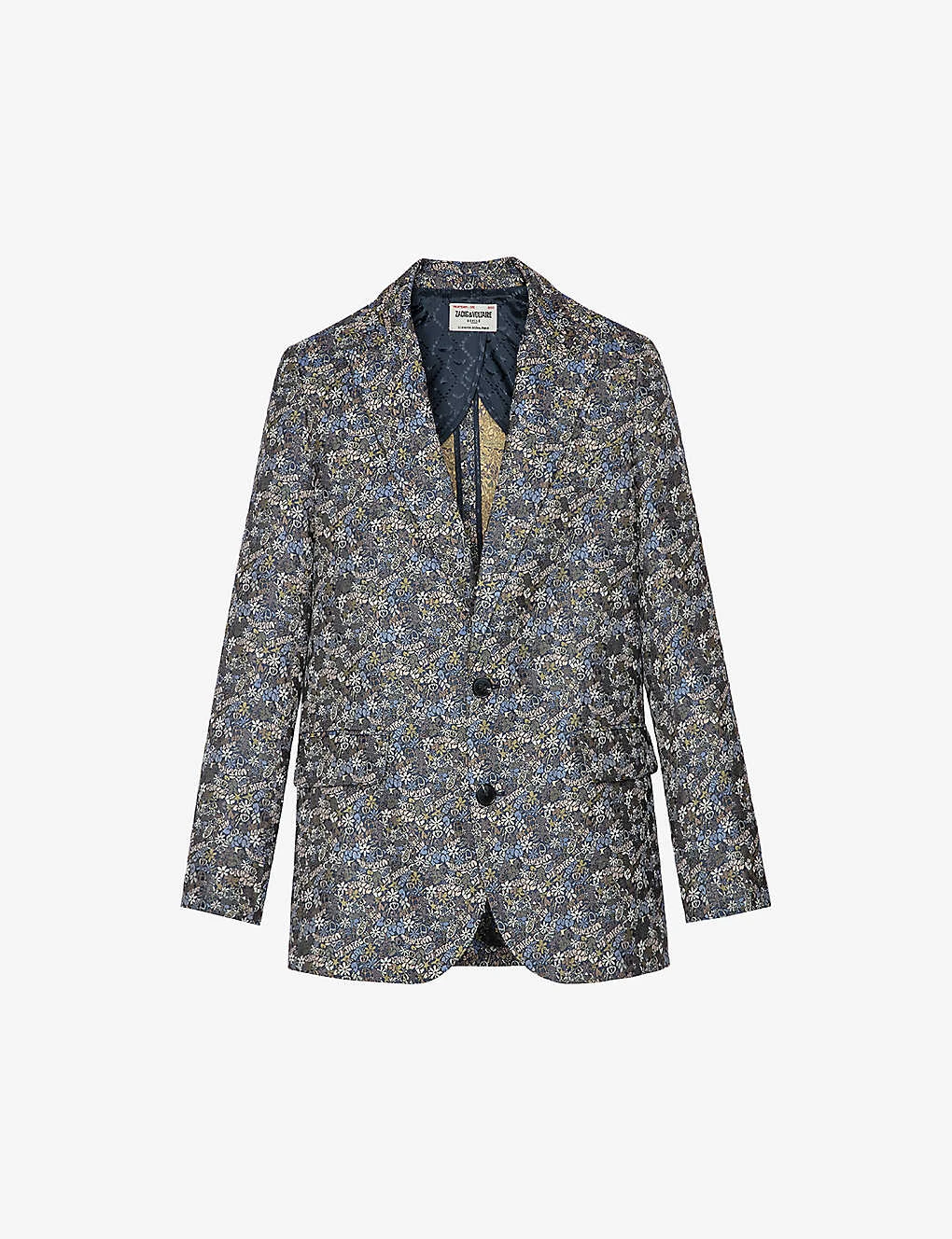 Zadig & Voltaire Vegy Floral-print Jacquard Woven Blazer 1 Zadig & Voltaire Vegy Floral-print Jacquard Woven Blazer