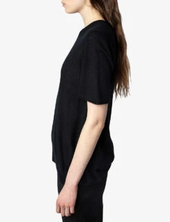 Zadig & Voltaire Ida Signature-wings Cashmere Top -Selfridges Store R04151983 NOIR ALT02