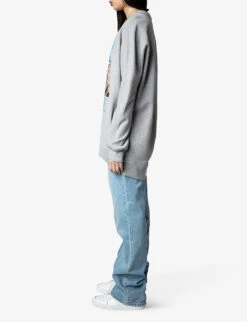 Zadig & Voltaire Freya Photoprint Cotton Sweatshirt -Selfridges Store R04151986 GRISCHINE ALT02