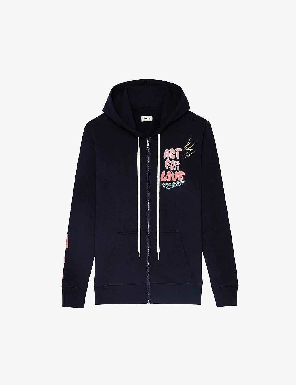 Zadig & Voltaire Spencer Core Cho-pattern Organic-cotton Hoodie 1 Zadig & Voltaire Spencer Core Cho-pattern Organic-cotton Hoodie