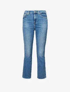 New Release 23 7 For All Mankind Slim Kick Mid-rise Stretch-denim Jeans