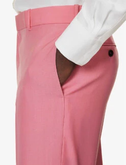 Alexander McQueen Tapered-leg Regular-fit Wool Cigarette Trousers -Selfridges Store R04152979 PINK ALT04
