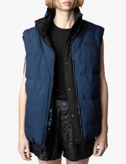 Zadig & Voltaire Kera Reversible Woven Gilet -Selfridges Store R04153138 NOIR ALT02