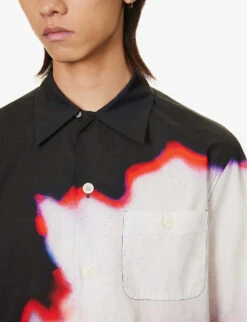 Alexander McQueen Graphic-print Camp-collar Relaxed-fit Cotton-poplin Shirt -Selfridges Store R04153574 MULTIBLACK ALT04