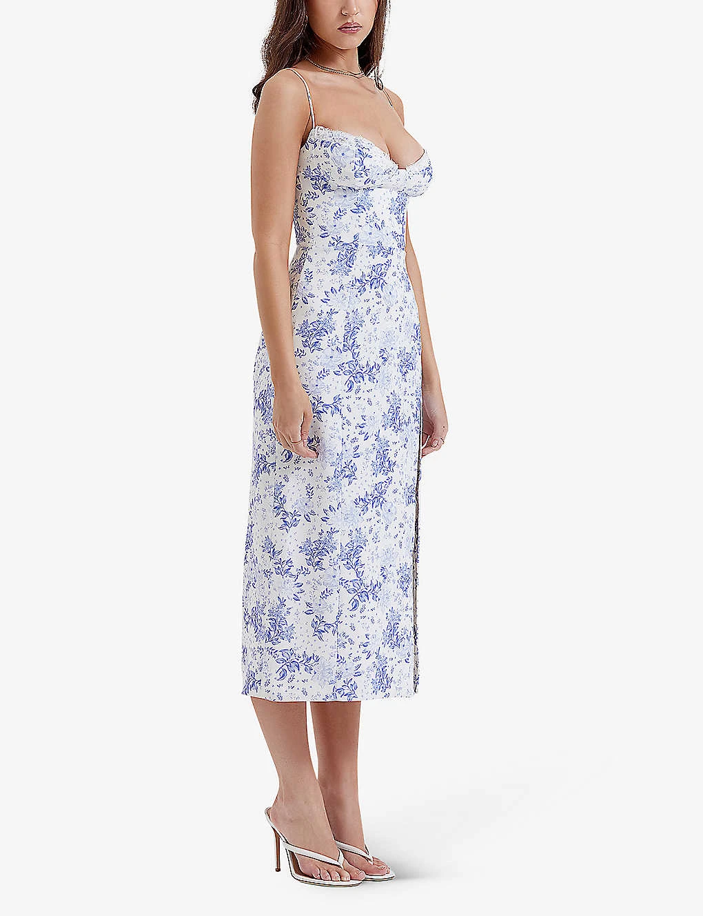 Charlotte Floral-print Fitted-corset Stretch-woven Midi Dress 3 Charlotte Floral-print Fitted-corset Stretch-woven Midi Dress - Image 3