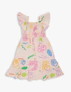 Olivia Rubin Patty Sketch-print Dress 4-13 Years -Selfridges Store R04154816 PINKSKETCHYFLORAL ALT02