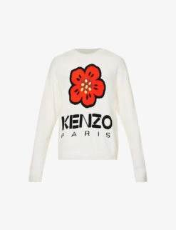 Kenzo Boke Flower Graphic-print Wool-knit Jumper