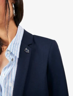 Ikks Skull-pin Woven Jacket -Selfridges Store R04156306 NAVYBLUE ALT04