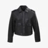 Ikks Stud-embellished Cropped Leather Jacket