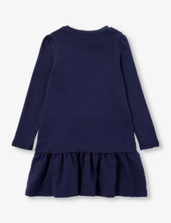 Marc Jacobs Graphic-print Ruffled-hem Cotton-jersey Dress 4-12 Years -Selfridges Store R04157201 NAVY ALT02