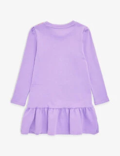 Marc Jacobs Handbag-print Pleated-skirt Cotton-jersey Dress 4-12 Years -Selfridges Store R04157202 VIOLET ALT02