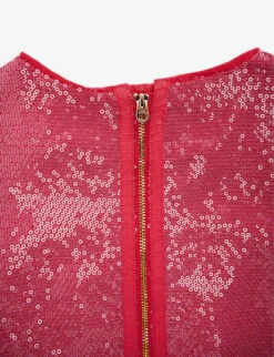 Marc Jacobs Graphic-design Sequin-embellished Woven Mini Dress 4-12 Years -Selfridges Store R04157204 FUSCHIA ALT03