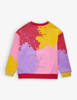 Marc Jacobs Logo-embroidered Paint-splatter Cotton-blend Sweatshirt 4-12 Years -Selfridges Store R04157224 MULTICOLOURED ALT02