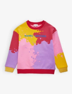 Marc Jacobs Logo-embroidered Paint-splatter Cotton-blend Sweatshirt 4-12 Years