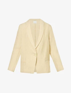 Single-breasted Shawl-lapel Linen Blazer