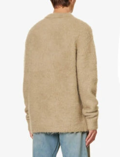 Acne Studios Kameo Relaxed-fit Wool-blend Jumper -Selfridges Store R04157589 DARKBEIGE ALT03
