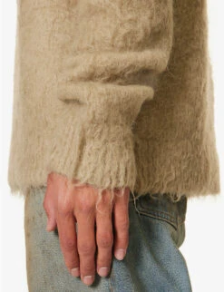 Acne Studios Kameo Relaxed-fit Wool-blend Jumper -Selfridges Store R04157589 DARKBEIGE ALT04