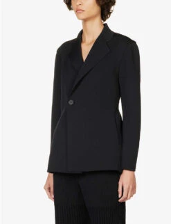 Gauge Notched-lapel Recycled Polyester-blend Jacket -Selfridges Store R04157888 BLACK ALT02
