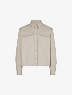 Bottega Veneta Flap-pocket Pleated-cuff Boxy-fit Cotton-twill Shirt