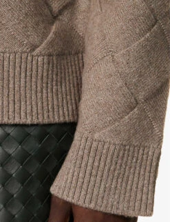 Bottega Veneta Intrecciato-motif Relaxed-fit Stretch-wool Blend Jumper -Selfridges Store R04157987 RIVERBED ALT05