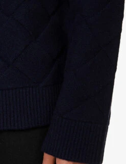 Bottega Veneta Braided Relaxed-fit Wool-blend Jumper -Selfridges Store R04157988 NAVY ALT04